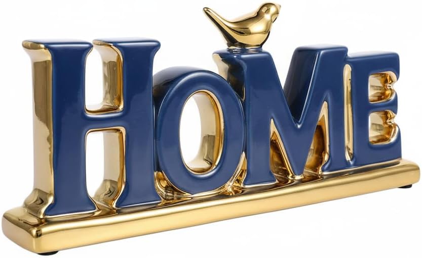 Love Sign Decoration,Blue and Gold Home Signs for Home Decor Statue,Modern Bird Sculpture