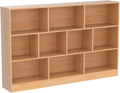 IOTXY Open Shelf Low Bookcase - Wooden 3-Tier Floor Standing Display Cabinet Organizer with Base