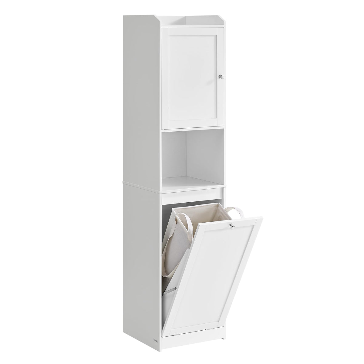 VASAGLE Tall Storage Cabinet, Storage Unit with Removable Laundry Basket, Compartment and Cabinet