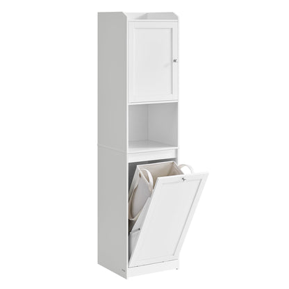 VASAGLE Tall Storage Cabinet, Storage Unit with Removable Laundry Basket, Compartment and Cabinet