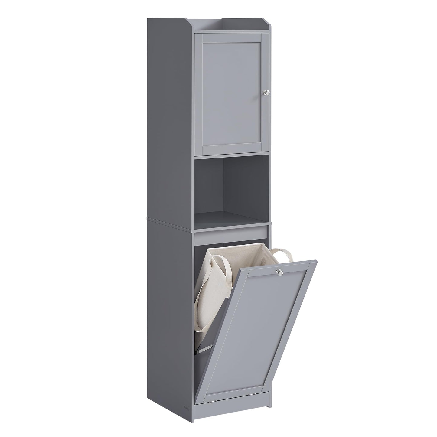 VASAGLE Tall Storage Cabinet, Storage Unit with Removable Laundry Basket, Compartment and Cabinet