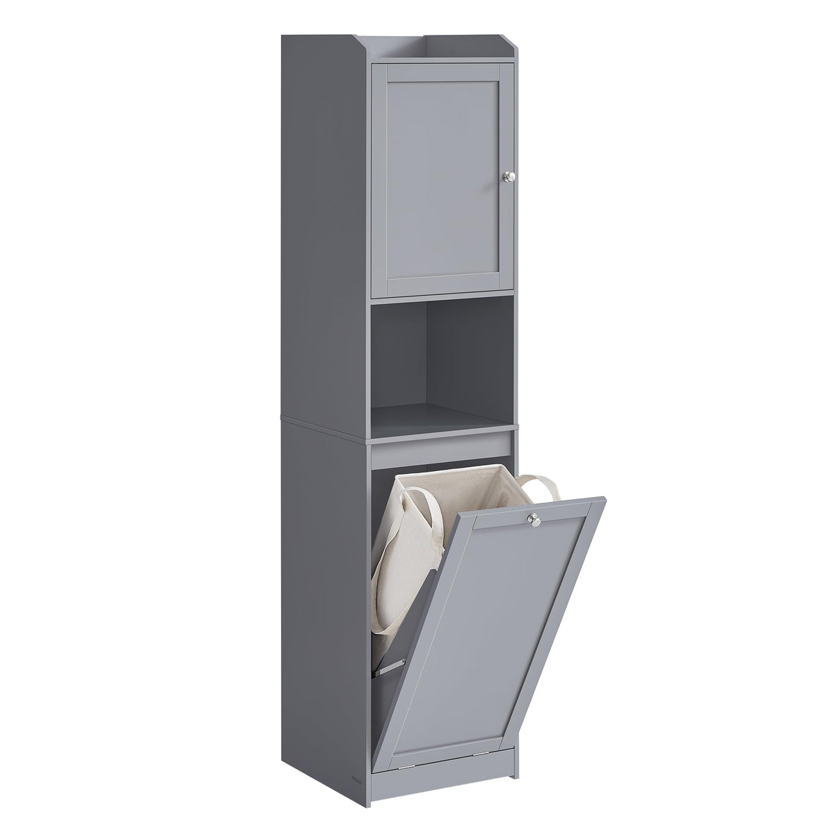 VASAGLE Tall Storage Cabinet, Storage Unit with Removable Laundry Basket, Compartment and Cabinet