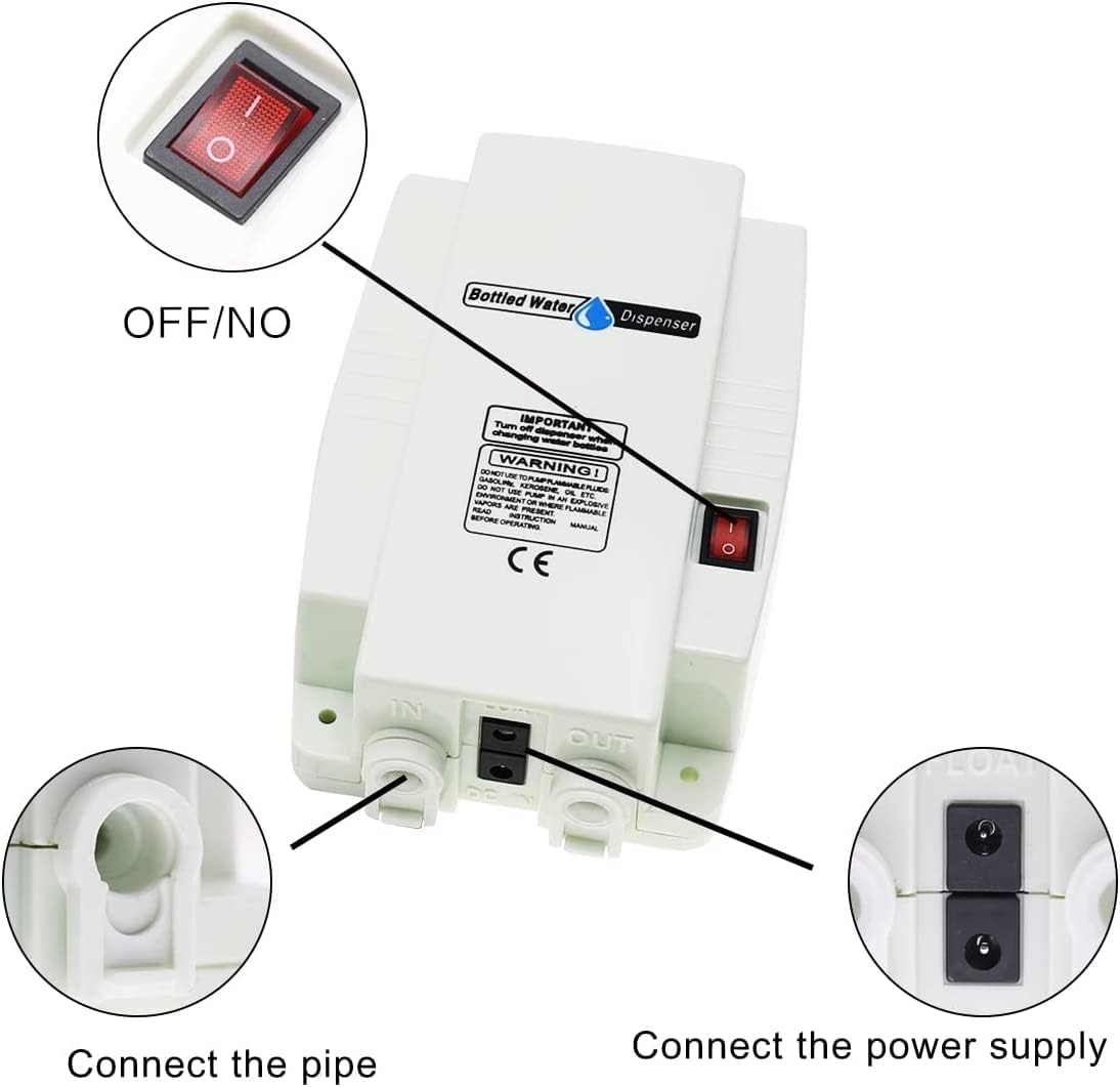 Bottled Water Dispenser Pump System with Single Inlet, 110V 60PSI Drinking Water Electric Water