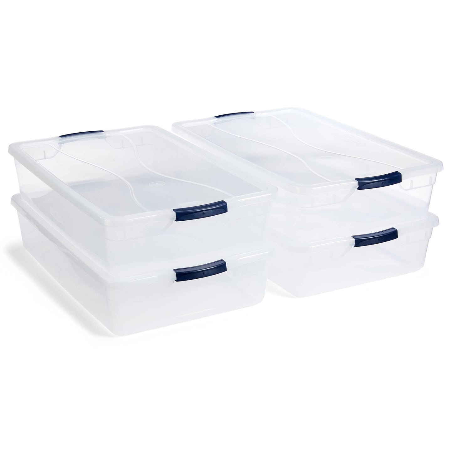 Rubbermaid Cleverstore 42 Quart Stackable Plastic Storage Container Organizer Bin with Latching