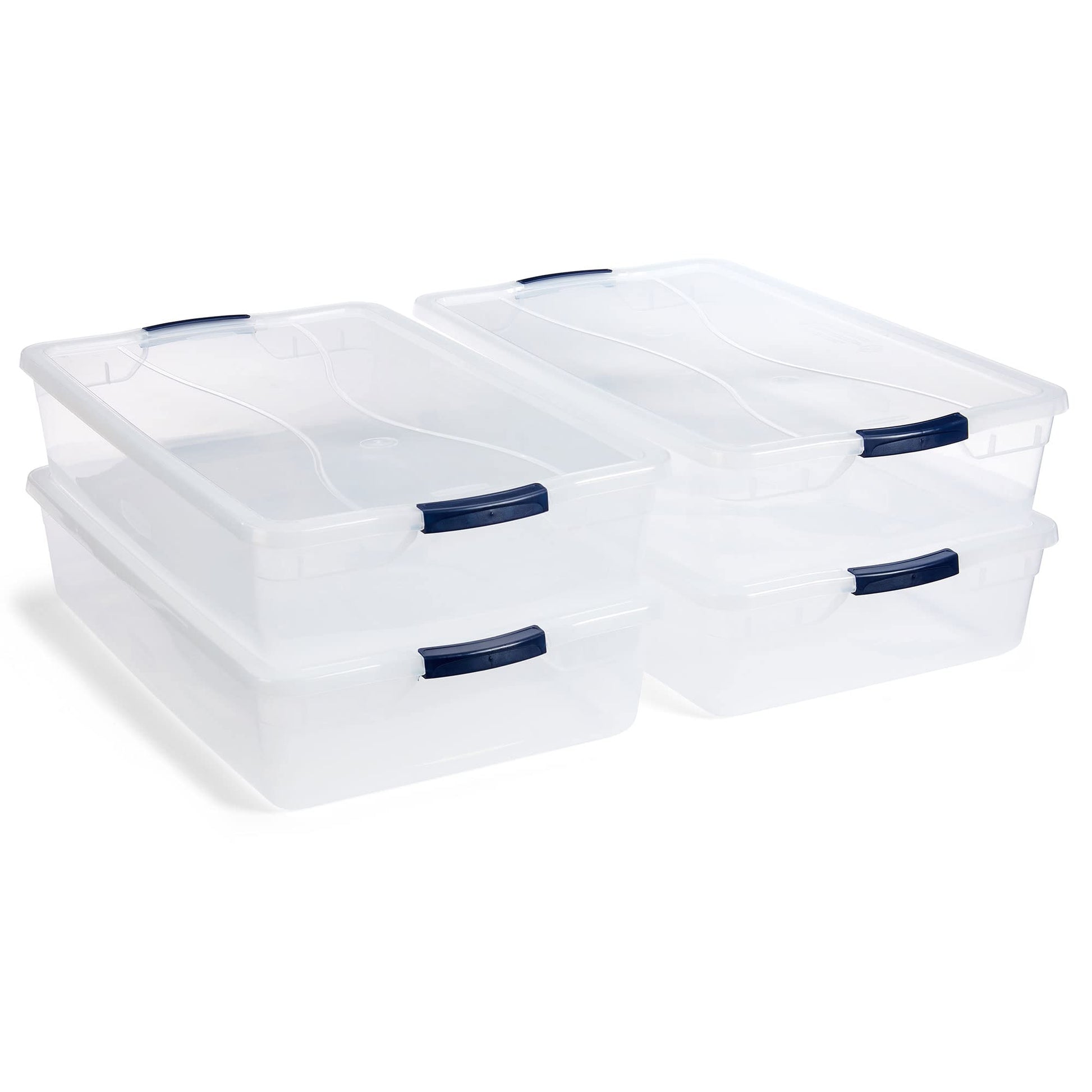 Rubbermaid Cleverstore 42 Quart Stackable Plastic Storage Container Organizer Bin with Latching