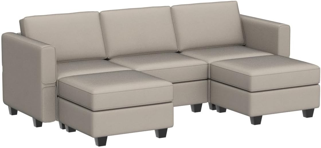 Belffin Modular Sectional Sofa with Double Chaise Velvet U Shaped Sofa Reversible Sectional Couch