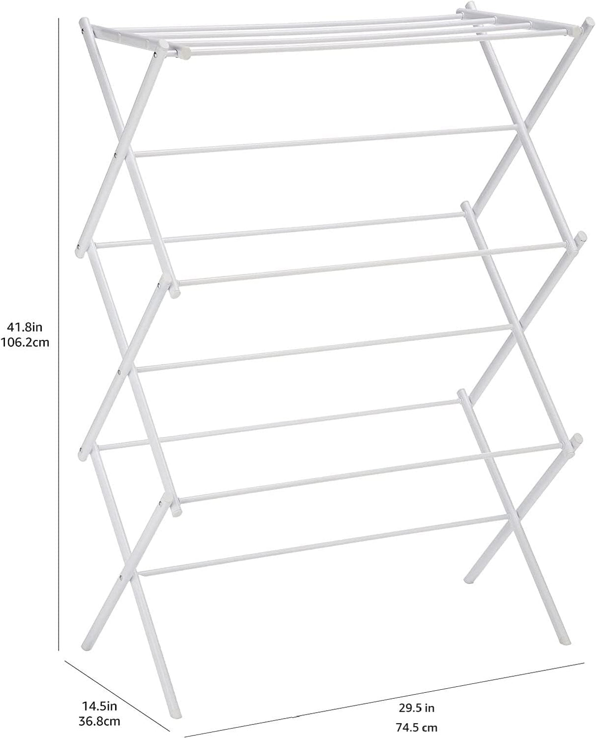 Amazon Basics Foldable Portable Laundry Rack for Air Drying Clothing, Indoor Outdoor Use - 14.5" D
