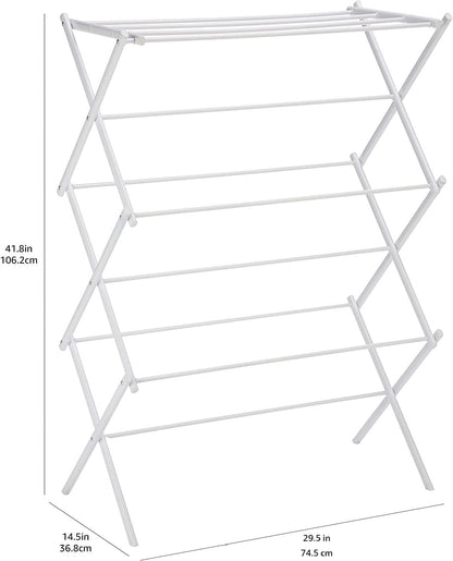 Amazon Basics Foldable Portable Laundry Rack for Air Drying Clothing, Indoor Outdoor Use - 14.5" D