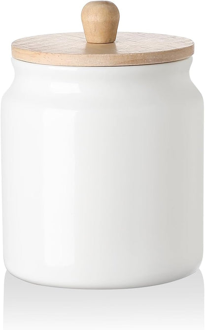 Sweejar Ceramic Kitchen Canisters, Porcelain Food Storage Jar with Airtight Seal Wooden Lid, Home