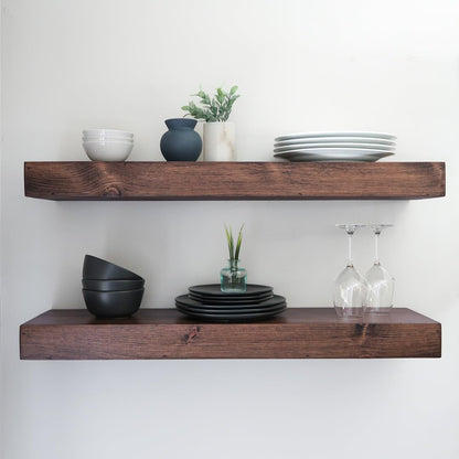 Modern Floating Shelves 3 Inches Thick for Wall, Wide Shelves for Kitchen, Living Room, Bedroom