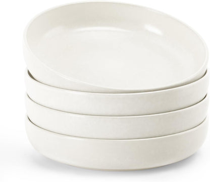 famiware Milkyway Pasta Bowls Set of 4, 8.5" Large Salad Bowls, Double Reactive Glaze, Sturdy &