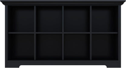 Cube Shelf Bookcase with Base - Wooden 2 Tiers Floor Standing Low Storage Cabinet for Home and