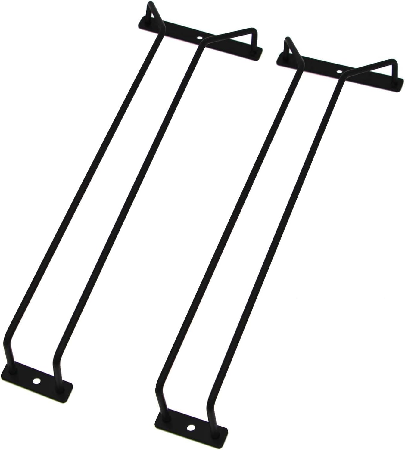 14-Inch Black Wine Glass Rack, Under Cabinet Wine Glass Holder, Stemware Rack, Hanging Stemware