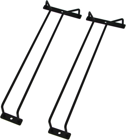 14-Inch Black Wine Glass Rack, Under Cabinet Wine Glass Holder, Stemware Rack, Hanging Stemware