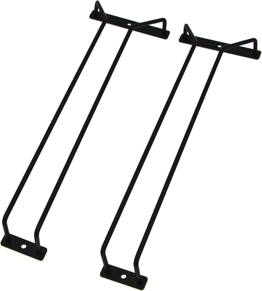 14-Inch Black Wine Glass Rack, Under Cabinet Wine Glass Holder, Stemware Rack, Hanging Stemware