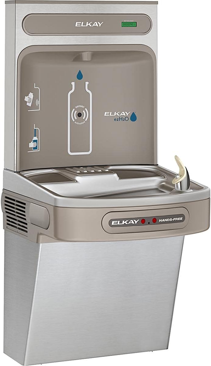Elkay EZO8WS EZH2O Refrigerated Single Drinking Fountain with Bottle Filling Station and Hands Free