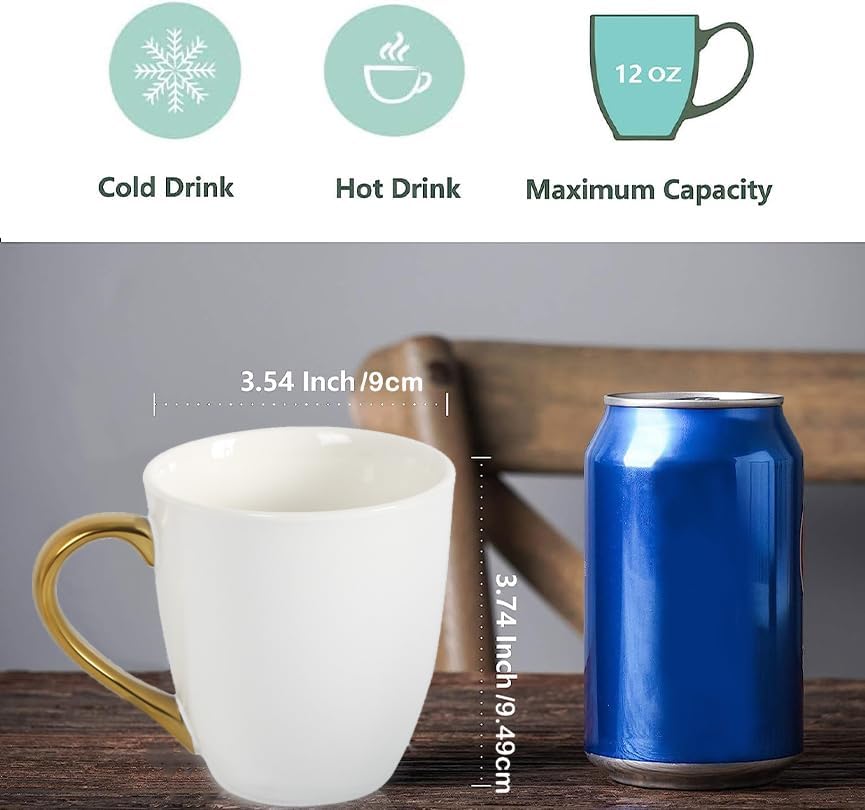 vicrays Coffee Mug Set, 11 Ounce, Set of 6, Ceramic Mug for Men, Women, Unique Glazed Mugs with