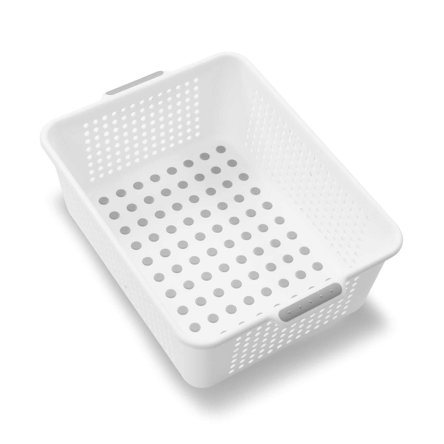 madesmart Classic Large Storage Basket with Soft Handle, White