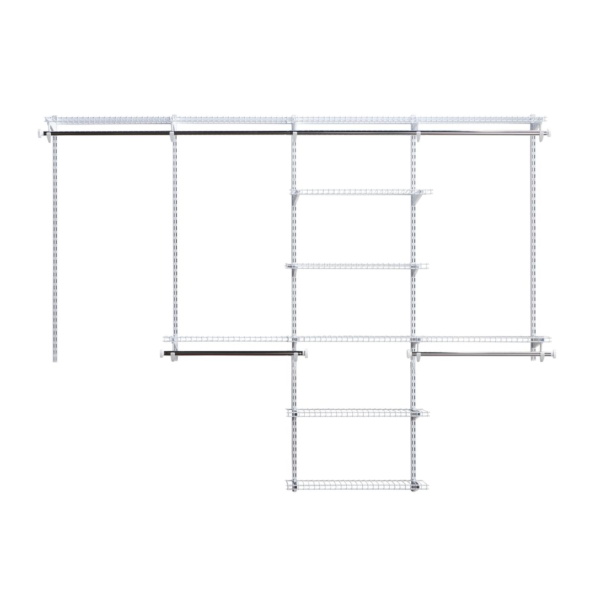 Rubbermaid Configurations Closet Shelves & Hanging Kit (2) 26" Shelves White Custom Pantry