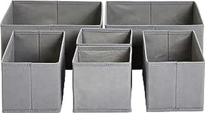 Amazon Basics Collapsible Cloth Drawer Organizer Boxes for Socks, Underwear and Baby Clothes