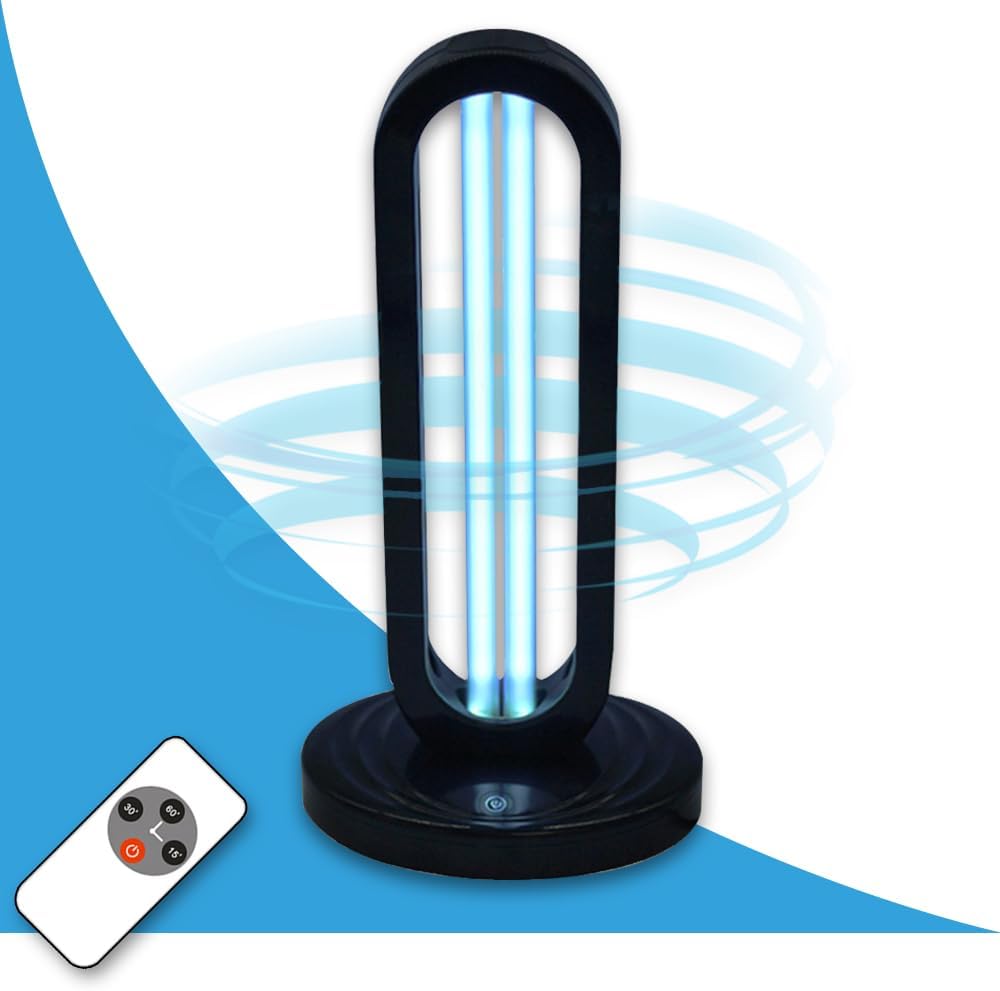Tower - UV Light Sanitizer & Ultraviolet Lamp with Remote Control (UV-C Cleaner for Home, Room