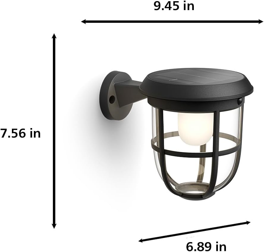 Philips Solar LED 1-Pack Ultra-Efficient Wall Lantern - Radii, Dusk to Dawn, Automatically