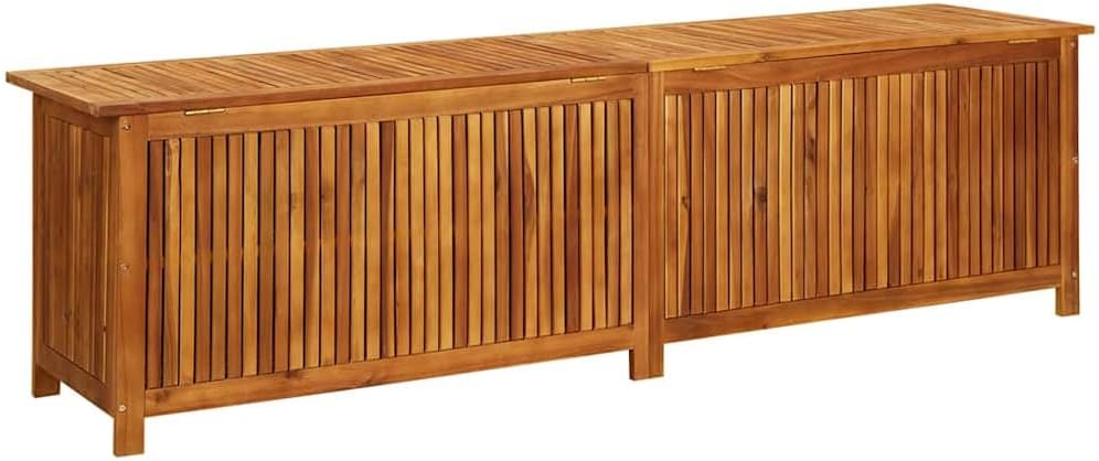 vidaXL Outdoor Storage Box, Deck Box with Gas-Lift Lid, Storage Chest with Water-Resistant Zippered