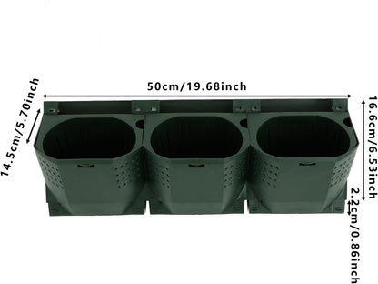 12Pieces 3-Pot Wall Planter Vertical Garden Plant Walls Wall Mounted Vertical Planter with