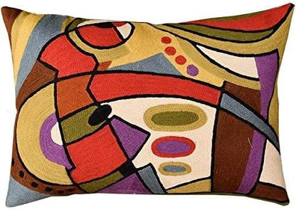 Lumbar Kandinsky Contemporary Throw Pillows - Musical | Modern Pillow Cases | Abstract Pillows |