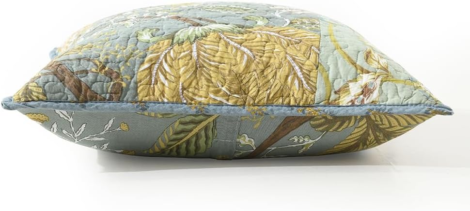 NEWLAKE Bohemian Floral Style Cotton Throw Pillow Covers with Real Stitched Embroidery (2 Pieces