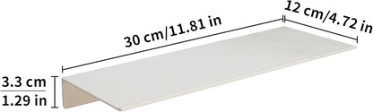 JOOM White Floating Shelves for Wall Storage, Metal Wall Shelves for Living Room, Bathroom
