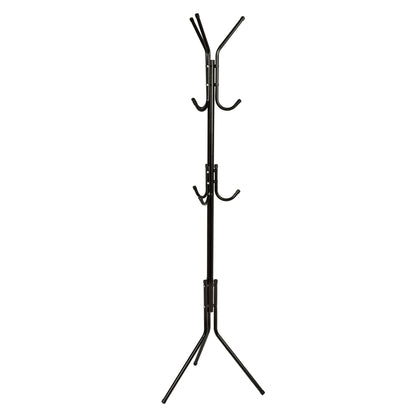 Honey-Can-Do 3-Tier Coat and Hat Rack with 9 Hooks for Hanging GAR-09625 Black, 20 lbs