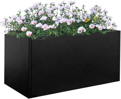 Black Planter Box Galvanized Steel Metal Planter Rectangular Indoor Large Outdoor Planters Steel