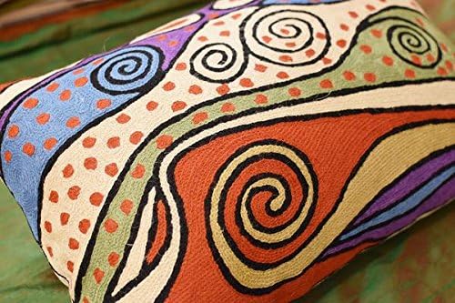 Lumbar Rust Klimt Contemporary Throw Pillows | Modern Pillow Cases | Abstract Pillows | Modern