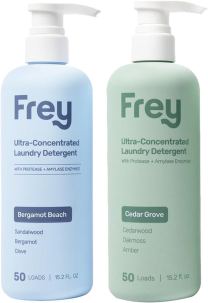 FREY Concentrated Liquid Laundry Detergent | Formulated for Sensitive Skin & HE Washers | Removes