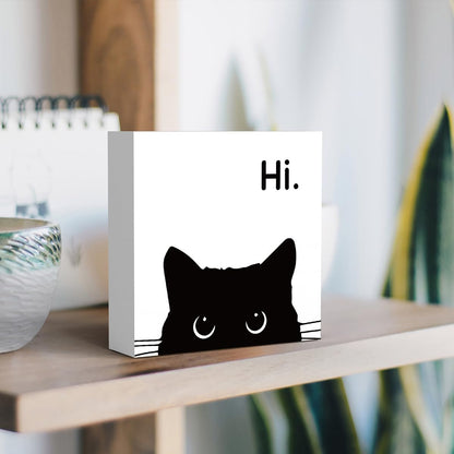 Black Cat Desk Decor, Office Decorations for Work, Cat Lover Gifts for Women, Cat Gifts for Girls