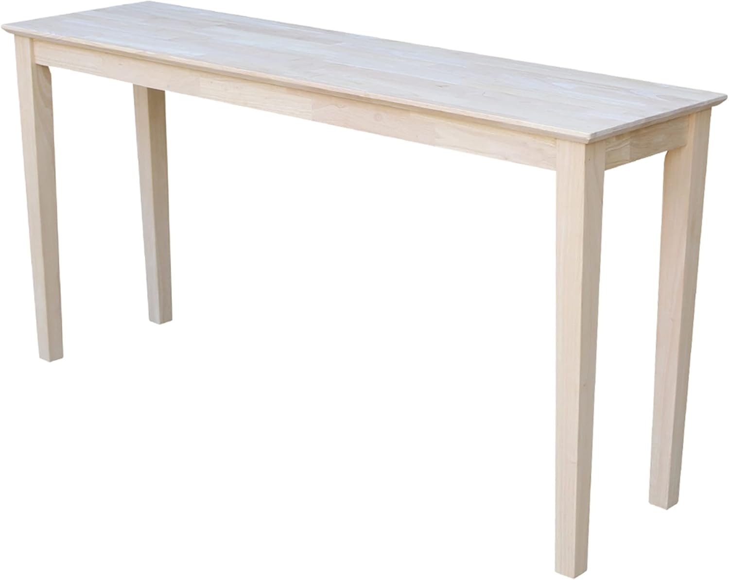 IC International Concepts Extended Length Shaker Console Table, 60" W x 16" D x 30" H Real/Solid