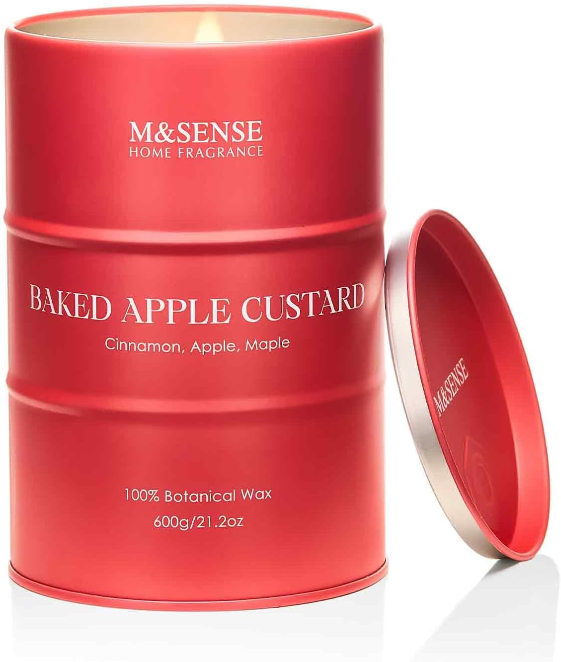 M&SENSE Baked Apple Scented Candles Large, Natural Soy Candles 21.2oz 120 Hour Slow