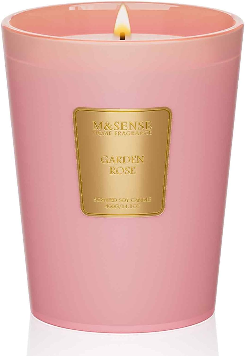 M&SENSE Garden Rose Scented Natural Soy Wax Candle, 14.1oz 60 Hours Long Lasting Slow Burning