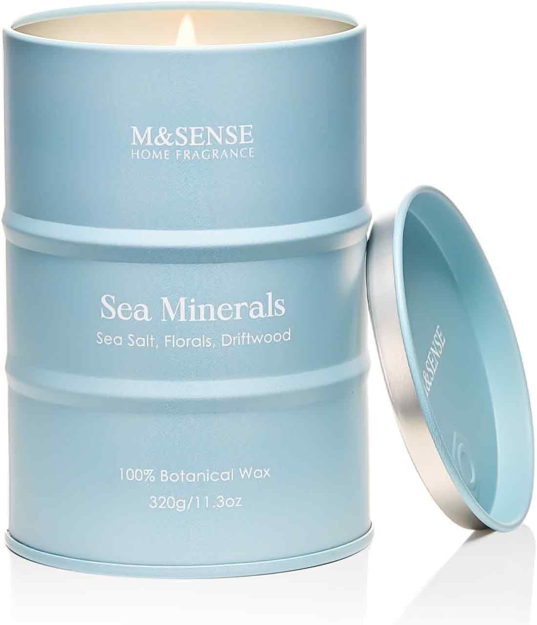 M&SENSE Sea Minerals Scented Candles Ocean, Aromatherapy Summer Candle for Stress Relief Meditation