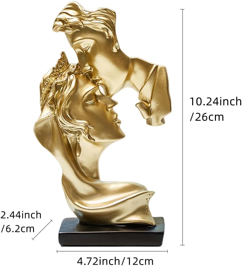 Couples Kiss Sculpture,Abstract Art Couple Sculpture Home Furnishing Resin Statue Decoration