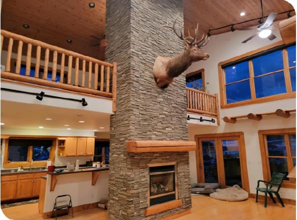 OTECKO 6-Pack Faux Stone Wall Panel 48 in x 13 in x 2 in Stacked Stone High Density Polyurethane