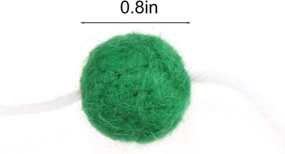 36PC 9.8 Feet Felt Wool Balls Garland 4/5 Inch Hanging String Kit for Christmas Tree Garland