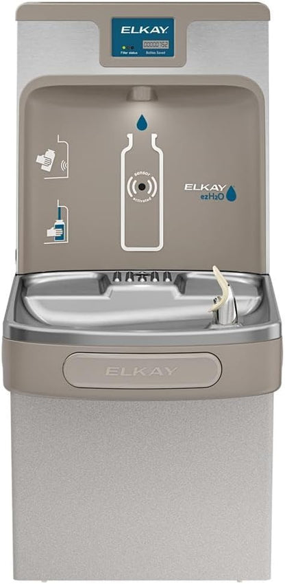 Elkay LZS8WSLK EZH2O Bottle Filling Station with Single ADA Cooler, Filtered, 8 GPH, Light Gray