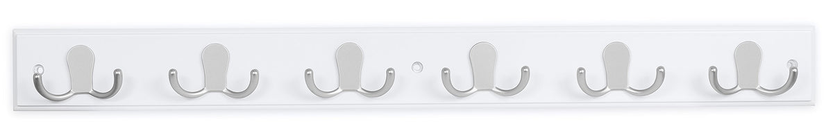 BIRDROCK HOME Dual Hook Coat and Hat Rack - 6 Dual Hooks - 27 Inches - Wall Mount - Decorative Home