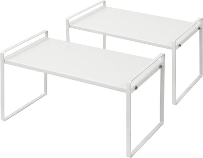 Nxconsu 2Pack Cabinet Shelves Stackable Organizer Rack Riser for Kitchen Cabinet Pantry Cupboard