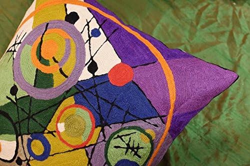 Kandinsky Contemporary Throw Pillow Cover - Circles 2 Modern Pillowcases Mid-Century Abstract Toss