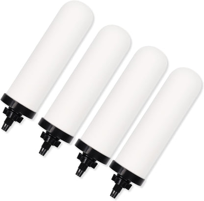 4 PACK 7" Gravity Drinking Water Ceramic Replacement Candle Element Filter with Activated Carbon