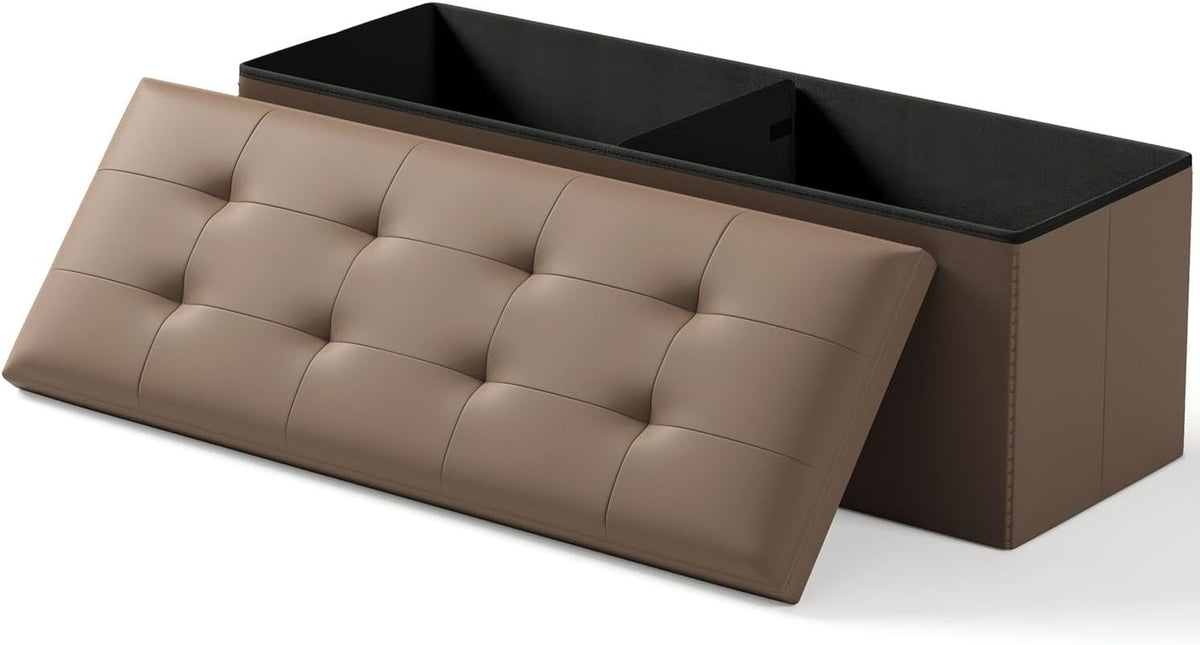 Storage Ottoman Bench, Folding Ottoman Foot Rest, End of Bed Bench,Storage Chest, for Living Room