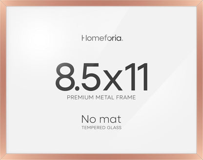 Homeforia 8.5x11 Diploma Frame Rose Gold, High End Metal 8.5 x 11 Certificate Frames, 11x8.5